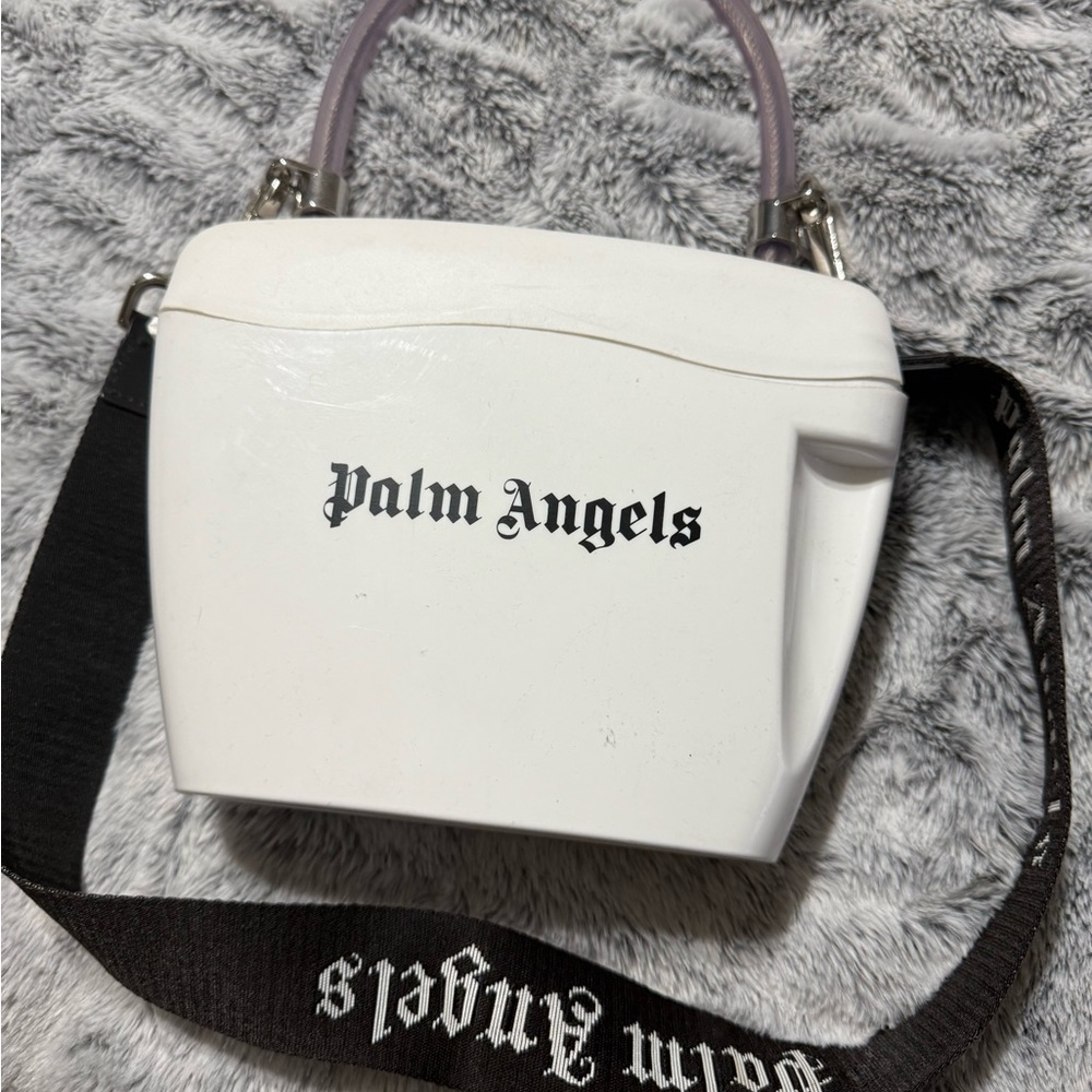 Palm Angels Black and White Padlock Bag